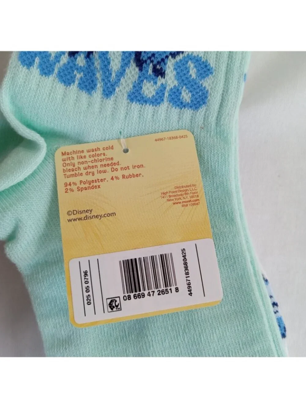 Disney Stitch Mid-Crew Socks Womens 3 Pair Pack & Pixar Toy Story 6 Pair No Show